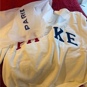 NEW Parker Kids White Sweatshirt with Red and Blue Letters xxl